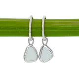 Light Blue Sea Glass Hoops