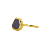Purple Sea Glass, Gold Vermeil - Size N