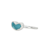 Blue Sea Glass Heart - Size P