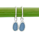 Blue Sea Glass Hoops