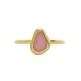 Pink Sea Glass, Gold Vermeil - Size M