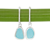 Blue Sea Glass Hoops