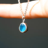 Blue Sea Glass Necklace