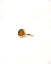 Load image into Gallery viewer, Amber Sea Glass, Gold Vermeil - Size i 1/2
