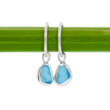 Blue Sea Glass Hoops
