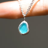 Blue Sea Glass Necklace