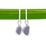 Purple Sea Glass Hoops