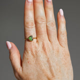 Green Sea Glass, Gold Vermeil - Size T