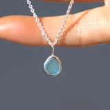 Blue Sea Glass Necklace