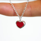 Red Sea Glass Heart Necklace