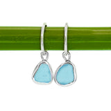 Blue Sea Glass Hoops