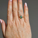 Green Sea Glass, Gold Vermeil - Size O