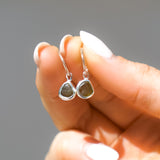 Green Sea Glass Hoops