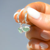 Sea Glass Heart Hoops