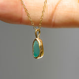 Green Sea Glass Necklace - Gold Vermeil