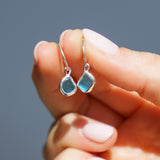 Blue Sea Glass Hoops