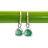 Green Sea Glass Hoops