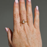 Light Blue Sea Glass, Gold Vermeil - Size V 1/2