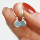 Blue Sea Glass Hoops