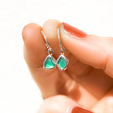 Green Sea Glass Hoops