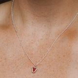 Red Sea Glass Heart Necklace