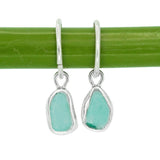 Green Sea Glass Hoops