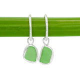 Green Sea Glass Hoops