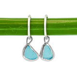 Blue Sea Glass Hoops