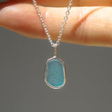 Blue Sea Glass Necklace