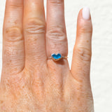 Blue Sea Glass Heart - Size L