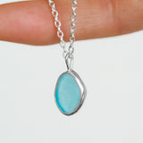 Blue Sea Glass Necklace