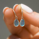 Blue Sea Glass Hoops