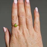 Green Sea Glass, Gold Vermeil - Size R