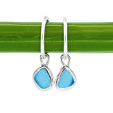 Blue Sea Glass Hoops