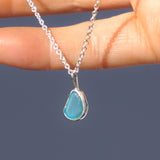 Blue Sea Glass Necklace