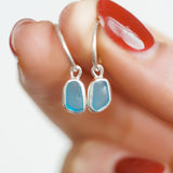 Blue Sea Glass Hoops