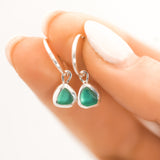 Green Sea Glass Hoops