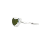 Green Sea Glass Heart - Size O 1/2