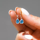 Blue Sea Glass Hoops