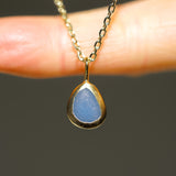 Blue Sea Glass Necklace - Gold Vermeil