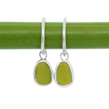 Green Sea Glass Hoops
