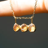 Orange/Yellow Sea Glass Necklace - Gold Vermeil