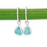 Blue Sea Glass Hoops