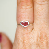 Red Sea Glass Heart - Size N