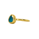 Blue Sea Glass, Gold Vermeil - Size I (i)