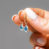 Blue Sea Glass Hoops