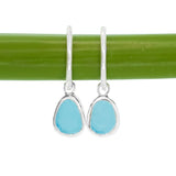 Blue Sea Glass Hoops