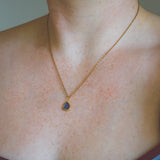 Blue Sea Glass Necklace - Gold Vermeil