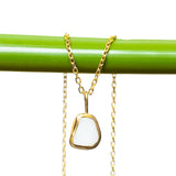 White Sea Glass Necklace - Gold Vermeil