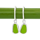 Green Sea Glass Hoops